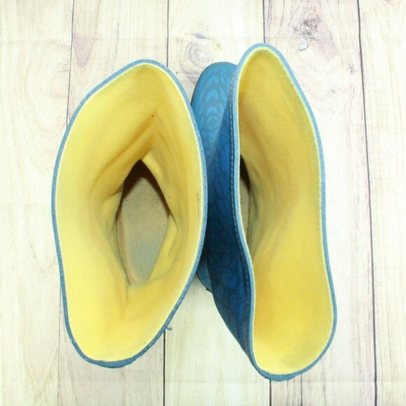 LL Bean Wellie Blue Rubber Pull On Waterproof Tall Rain Boots Size 11 M - Picture 7 of 10